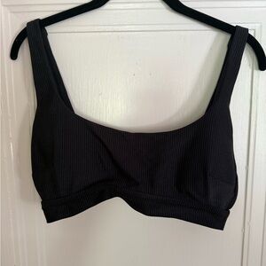 Aerie Black Ribbed Women's Bathing suit top. Large. Worn once.